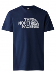 M S/s Woodcut Dome Tee Nf0a87nx8k21 Summit Navy